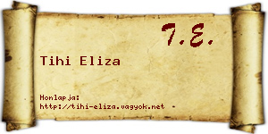 Tihi Eliza névjegykártya